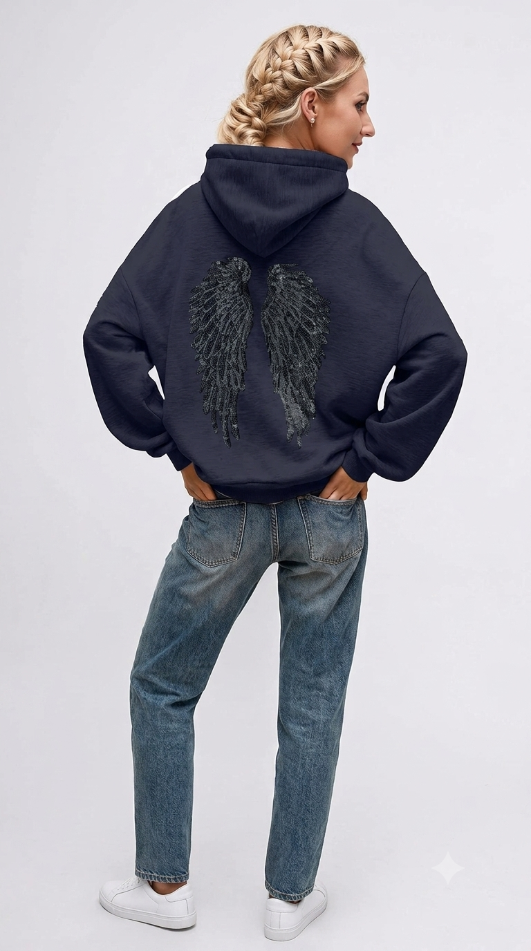Angel Wings Sequin Hoodie