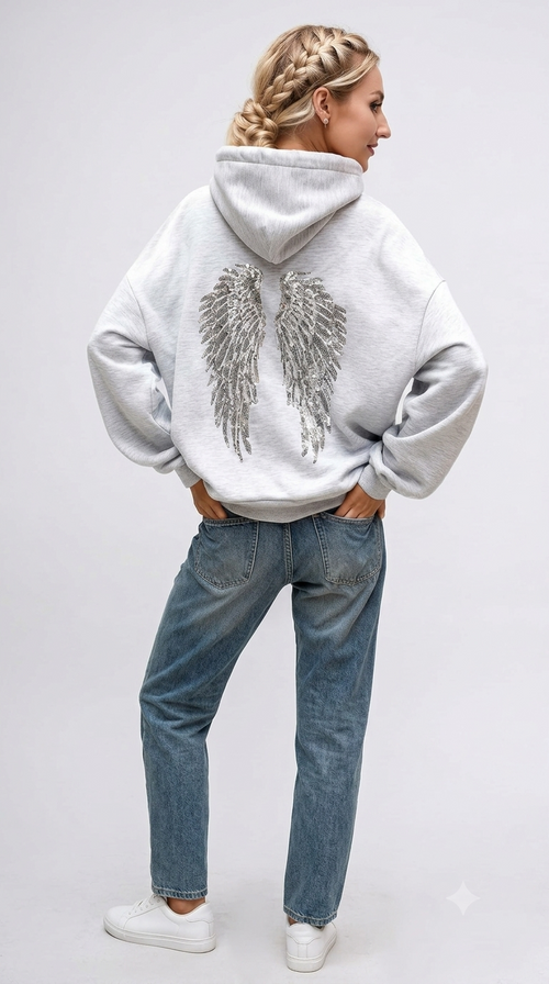 Angel Wings Sequin Hoodie